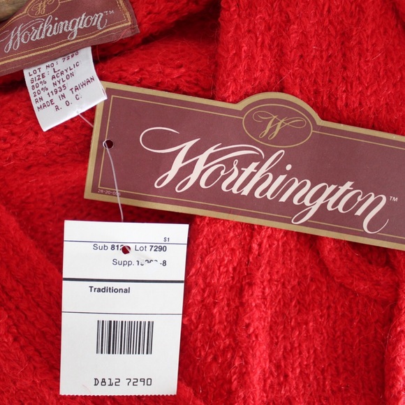 Vintage Pre 1979 Worthington NWT Chunky Gold Button Chunky Knit Cardigan Sweater - Picture 8 of 8
